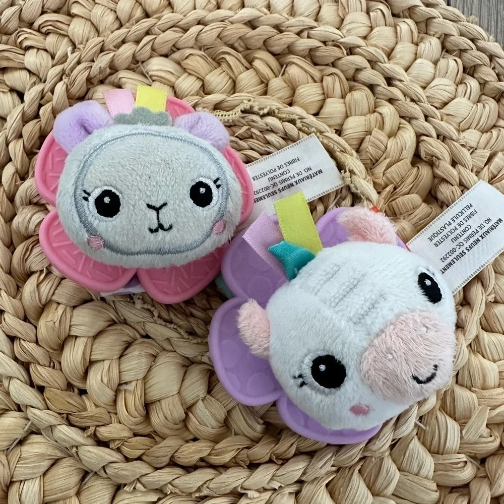 Bright Starts set of two ankle plush rattles baby girl